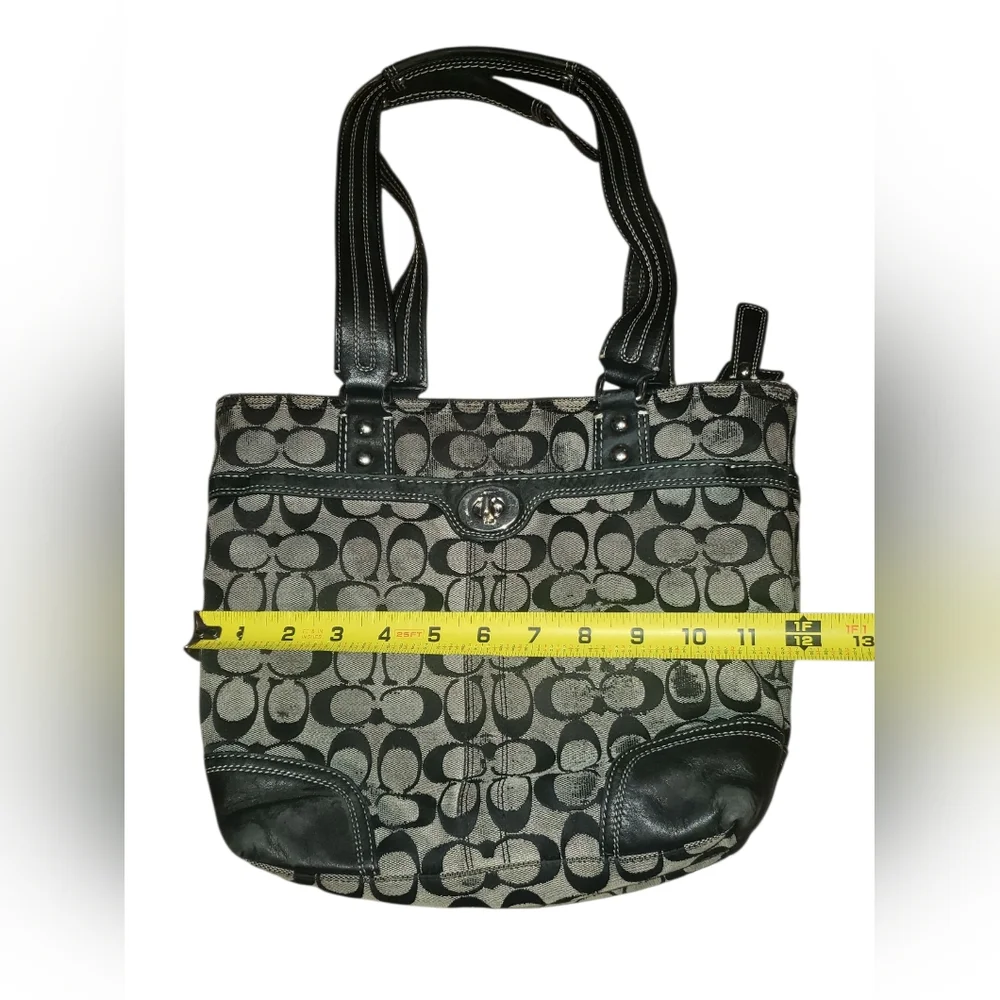 Coach Black and Brown Patterned Tote - Picture 7 of 7